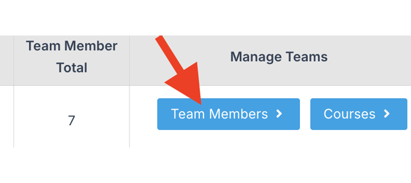 LearnDash Groups Plus dashboard with 'Team Members' highlighted.